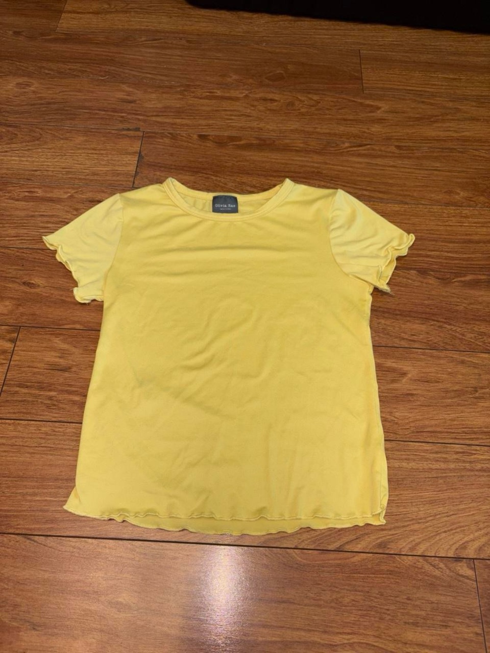 Yellow Olivia Rae baby tee in a S
